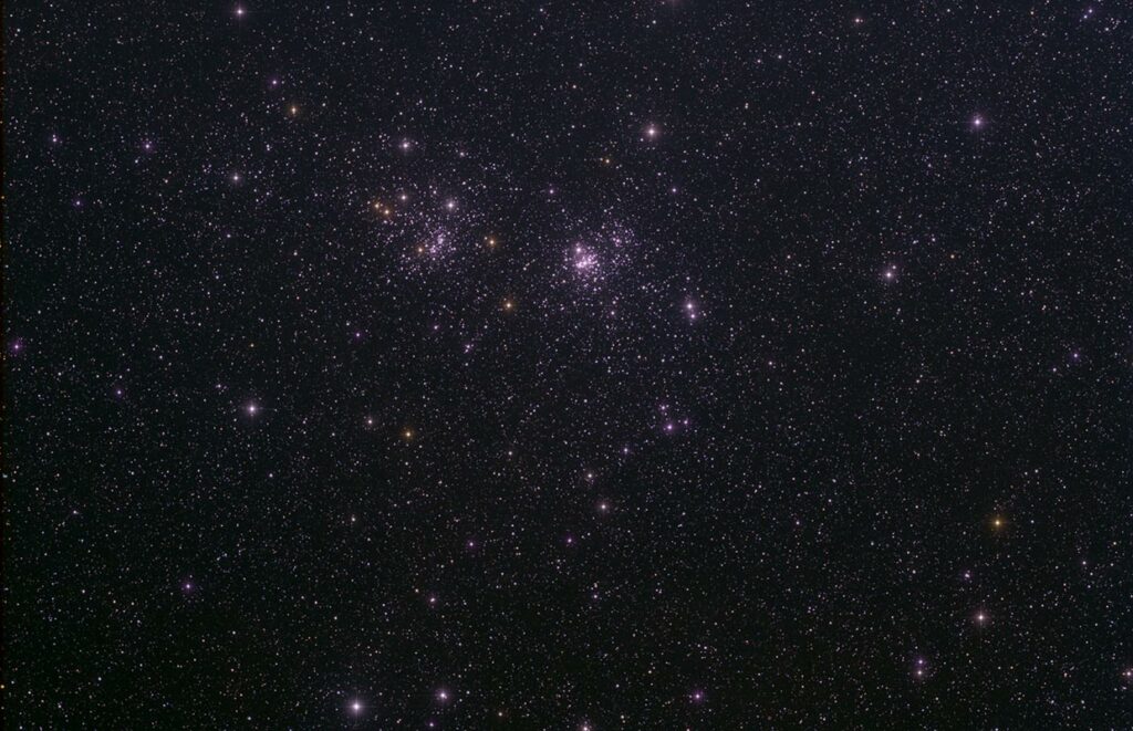 Tvíþyrpingin - The Double Cluster, NGC 884 (χ Persei) og NGC 869 (h Persei ).