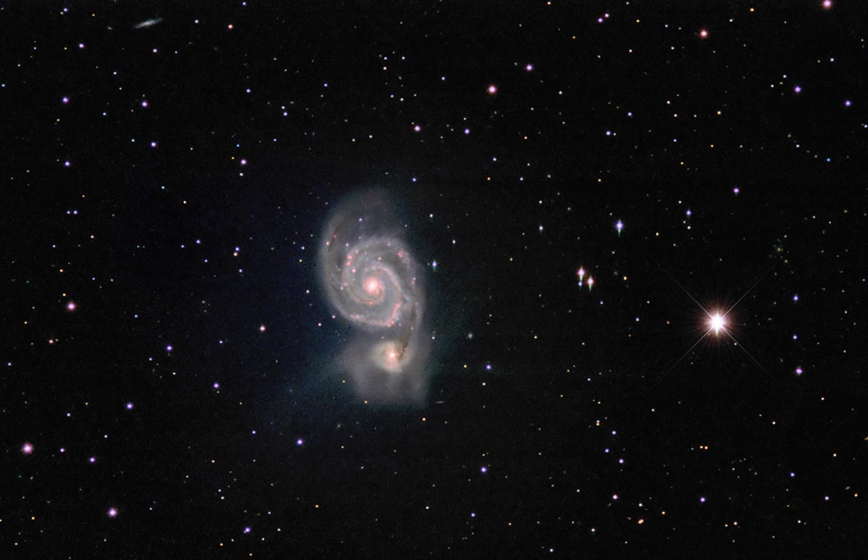 Svelgþokan - The Whirlpool Galaxy, Messier 51a (NGC 5194) and Messier 51b (NGC 5195).