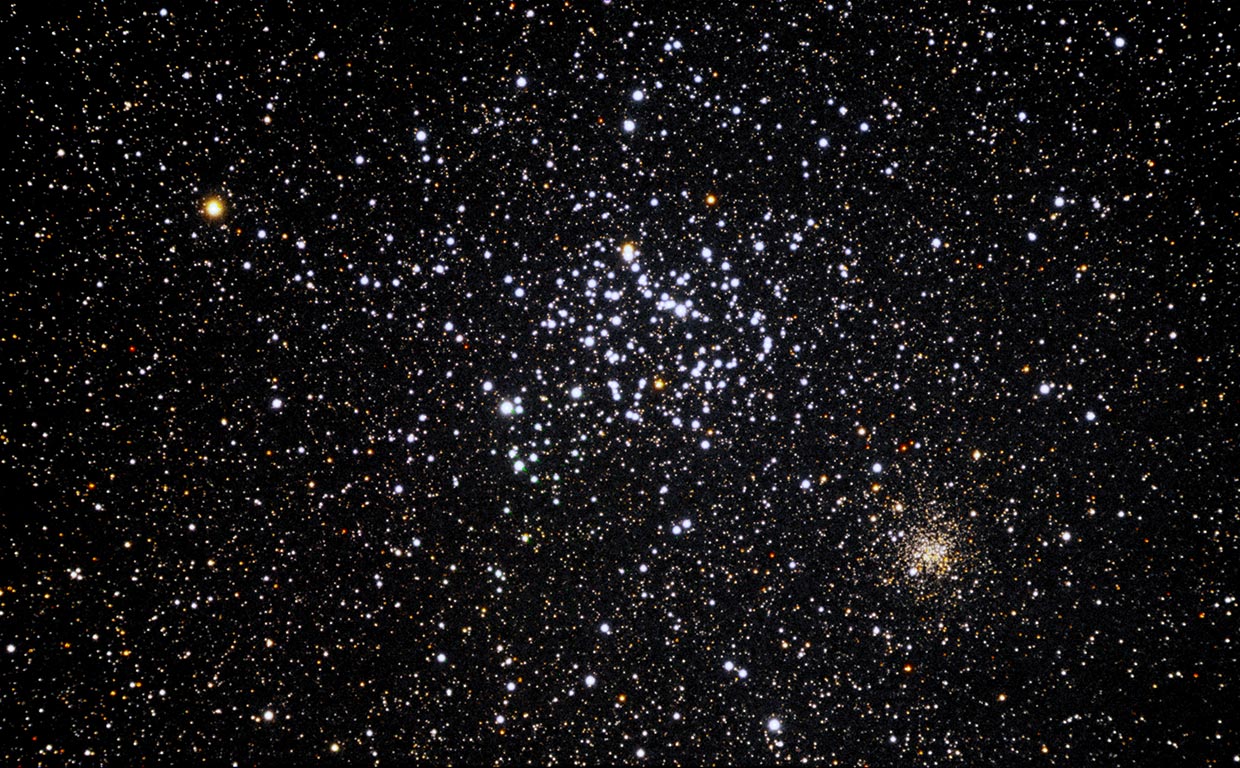 Messier 35 (NGC 2168) og NGC 2158. SW 80/600 Apo.